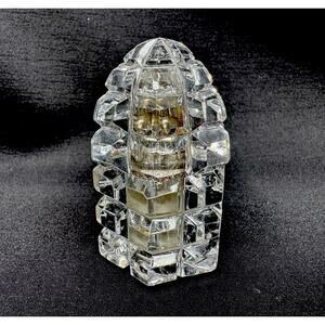 Vintage Mini Cut Crystal Table Desk Lighter Ronson Strikalite Insert 2.5” SPARKS